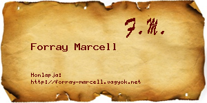 Forray Marcell névjegykártya