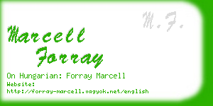 marcell forray business card